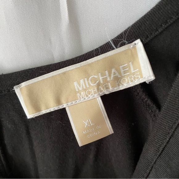 Michael Kors Top black gold stud logo and back zipper. SZ XL.  NWOT. Very soft - Picture 5 of 13